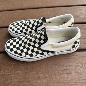 Vans Asher Slip-On Sneaker, Checkerboard, Size 9, Nearly new
